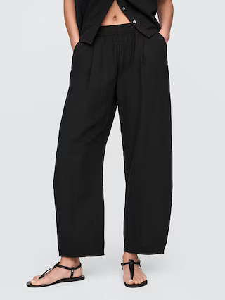 Crinkle Gauze Easy Barrel Pants | Gap (CA)