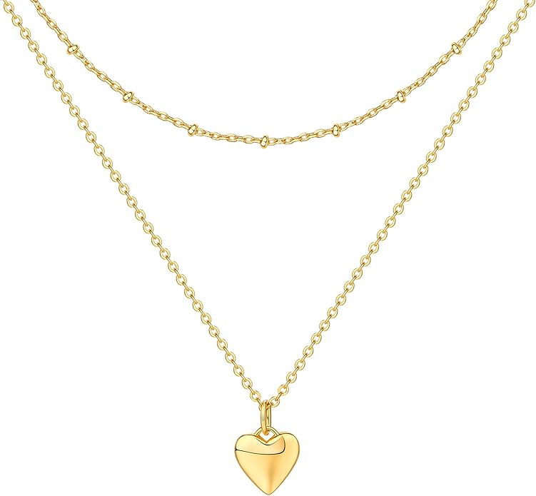 PAVOI 14K Gold Plated Layering Necklaces | Stylish Minimalist Design Pendant Necklaces | Butterfl... | Amazon (US)