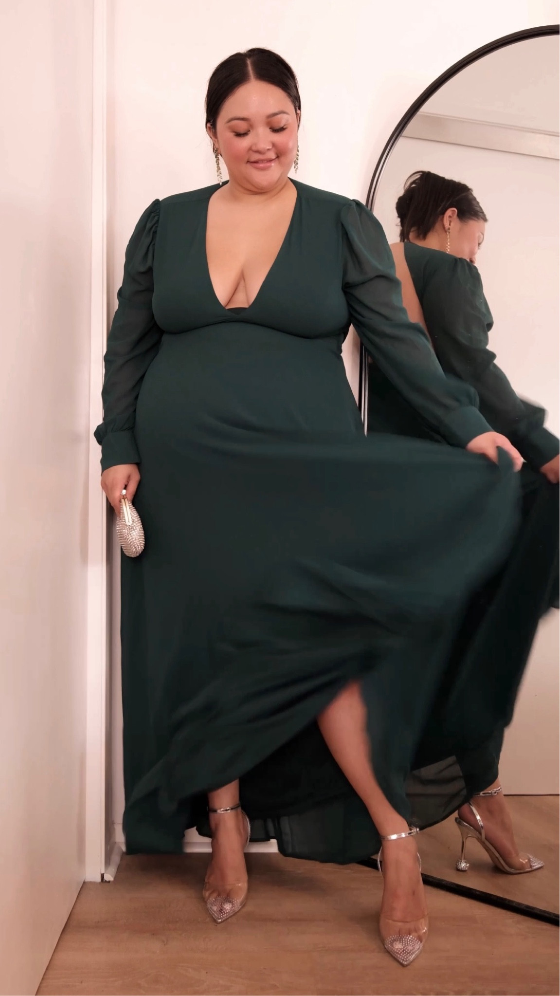 green emerald velvet dress Amazon.com: Ptorlio Long Sleeve Maxi Dress for Women Backless Bodycon Sexy  Cut Out Dresses Club Party Green : Clothing, Shoes & Jewelry main image 0