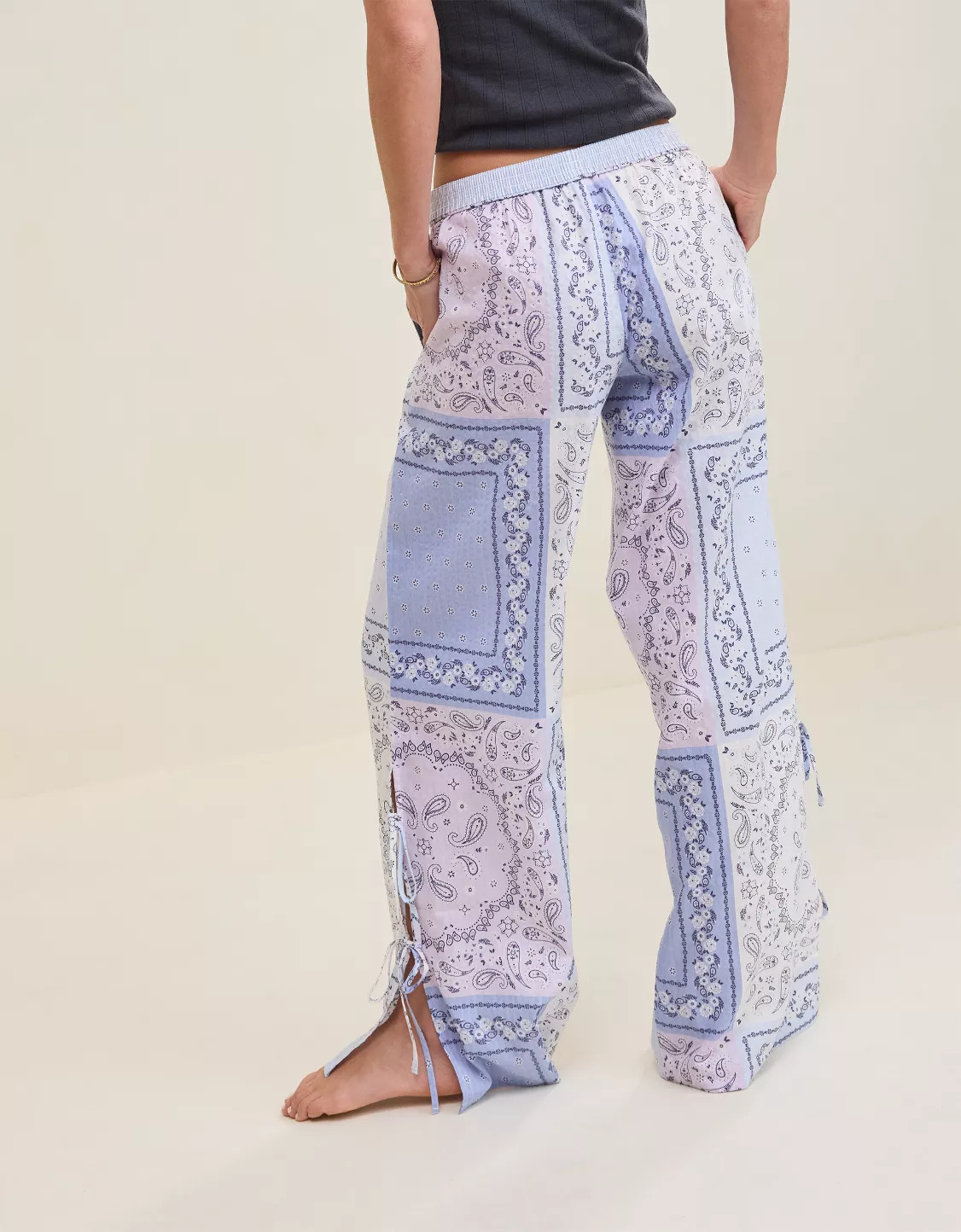 Aerie Off-Duty Seersucker Side Tie Trouser PJ | Aerie
