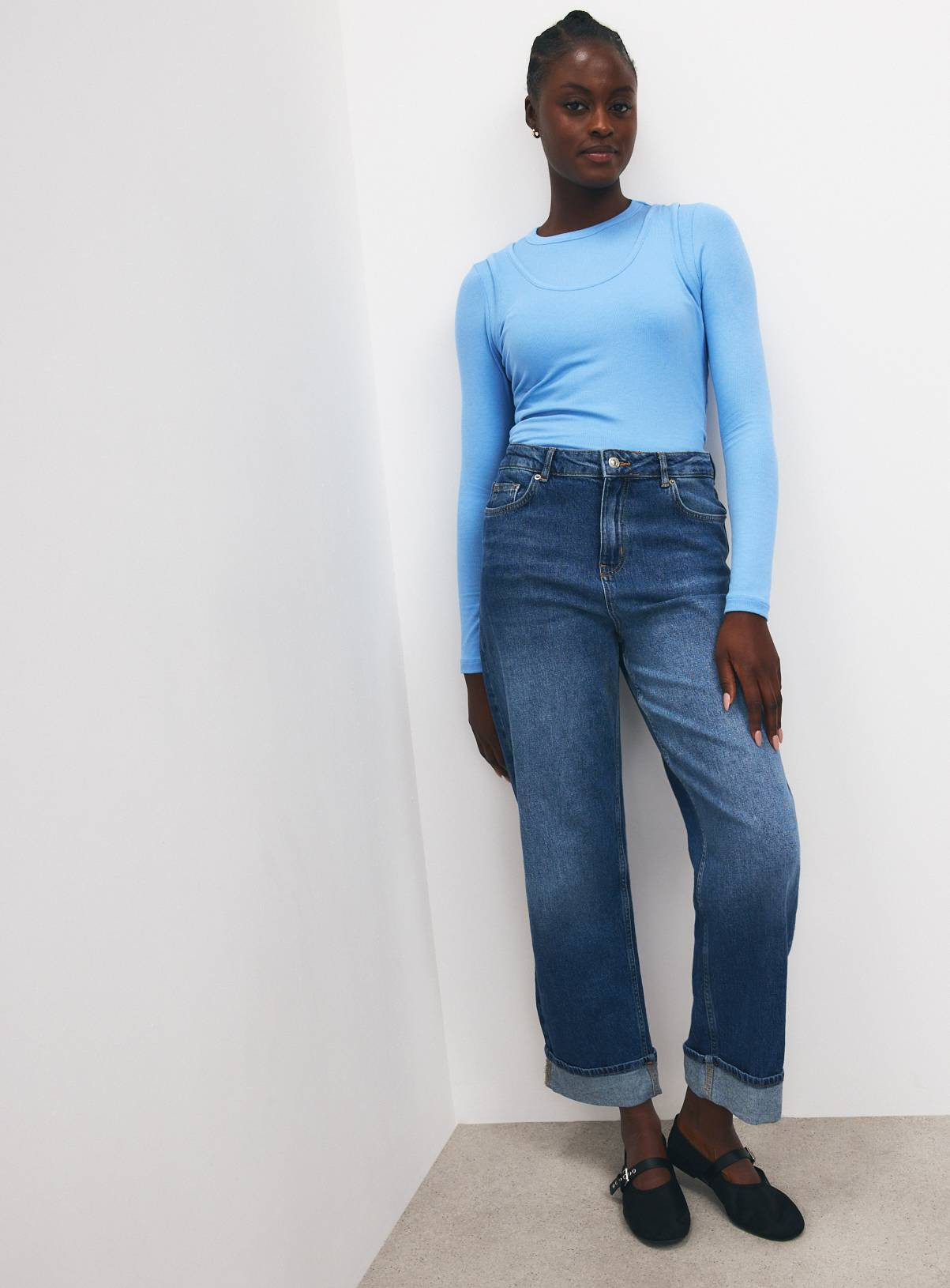 Buy Blue 2 in 1 Long Sleeve Top 6 | Camisoles and vests | Tu | Tu Clothing