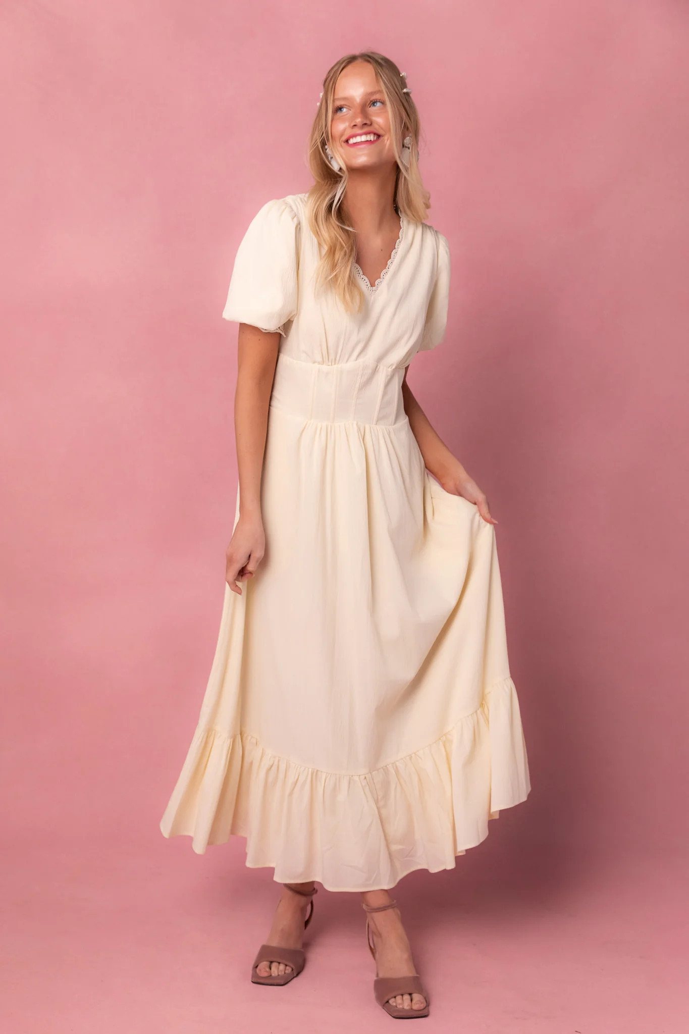 Brooke Dress in Ivory - FINAL SALE | Ivy City Co