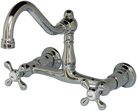 KINGSTON Brass KS3241AX Vintage 8" Centerset Vessel Sink Faucet, Polished Chrome | Amazon (CA)