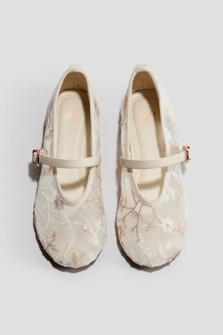 H & M - Embroidered Mary Janes - Beige | H&M (US + CA)
