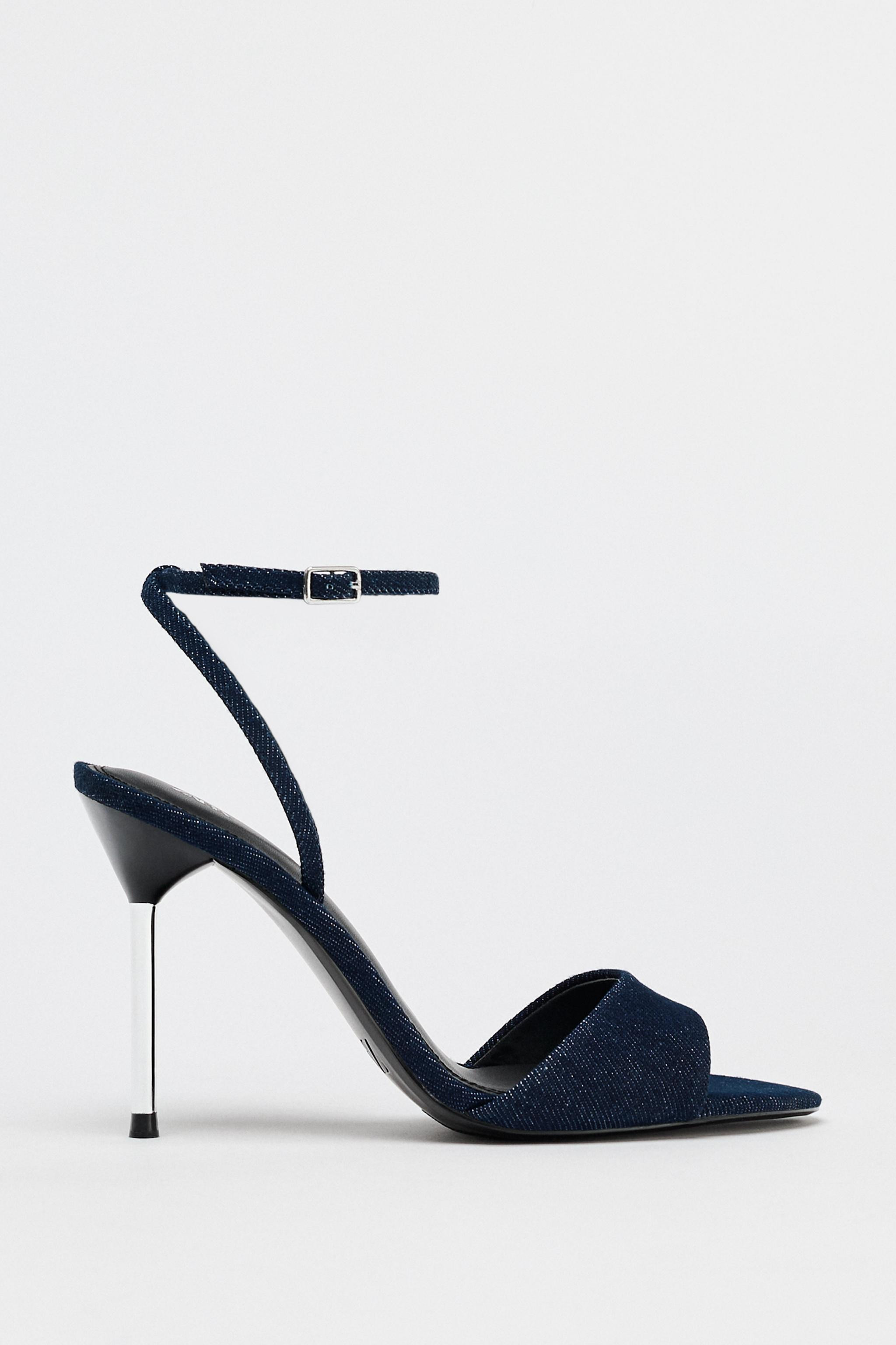HIGH-HEELED DENIM SANDALS | Zara US