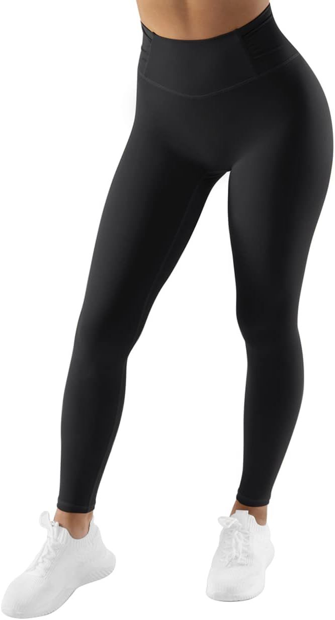 SUUKSESS Women No Front Seam Buttery Soft Leggings Ruched High Waist Yoga Pants | Amazon (US)