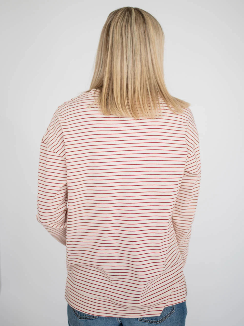 Venice Striped Long Sleeve Tall Tee - Red | Amalli Talli