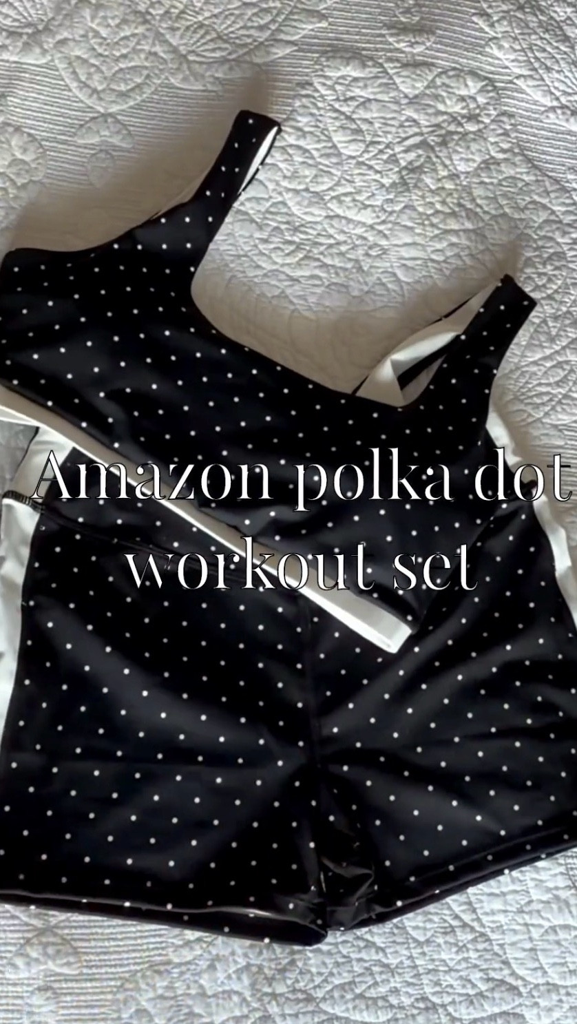 Amazing polka dot Dalmatian workout set! Under $40! SO MANY cute colors! I have one in red OTW now! 

#LTKfitnessgoals #LTKActive #LTKSaleAlert