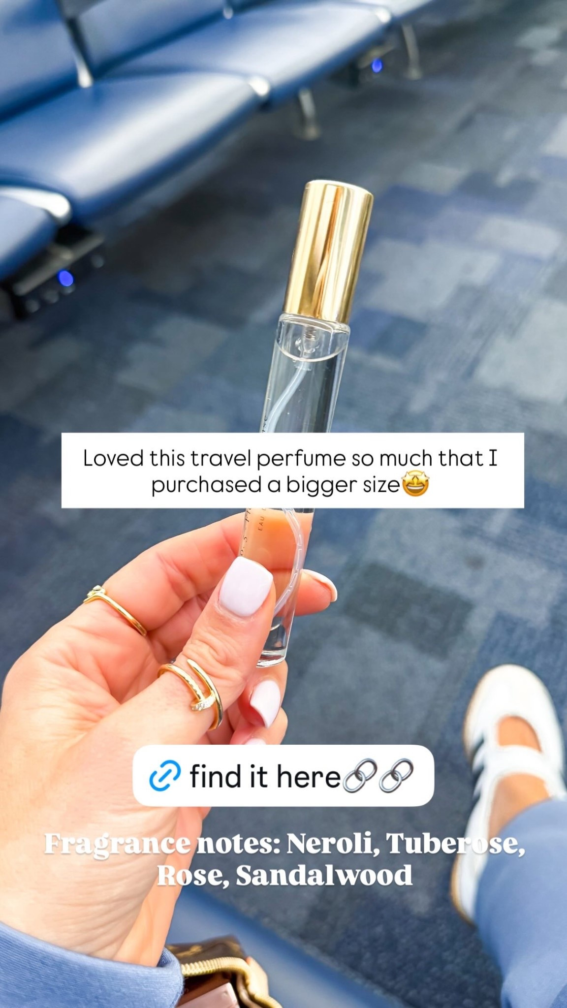 Loved this travel perfume so much that I purchased a bigger size🤩 Fragrance notes: Neroli, Tuberose, Rose, Sandalwood