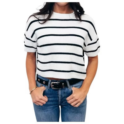 Women's Stevie Stripe Tee - Stitches & Stripes M | Target