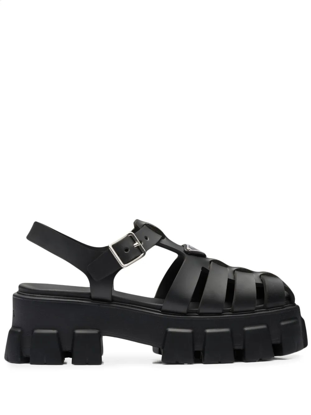 Prada 70mm Monolith Caged Rubber Sandals | Black | FARFETCH RO | Farfetch Global