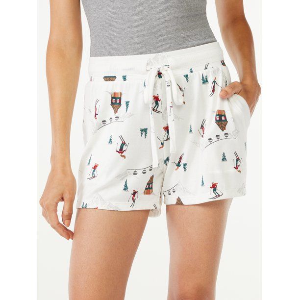 Joyspun Women's Hacci Knit Pajama Sleep Boxer Short, Sizes up to 3X - Walmart.com | Walmart (US)
