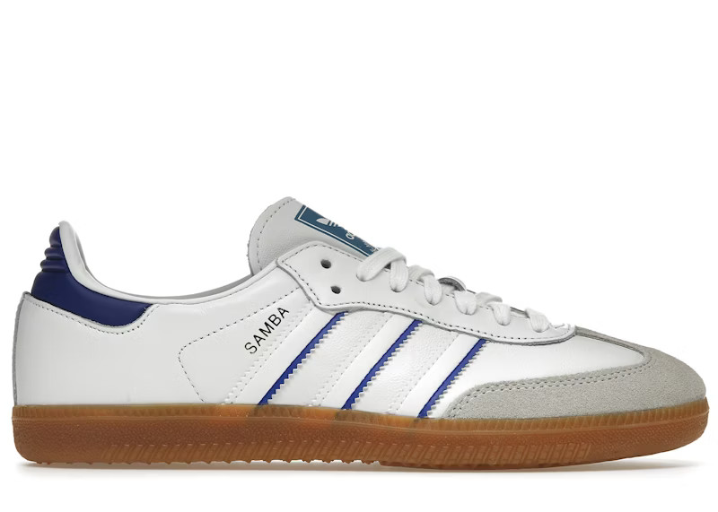 adidas Samba Leather Cloud White Lucid Blue | StockX