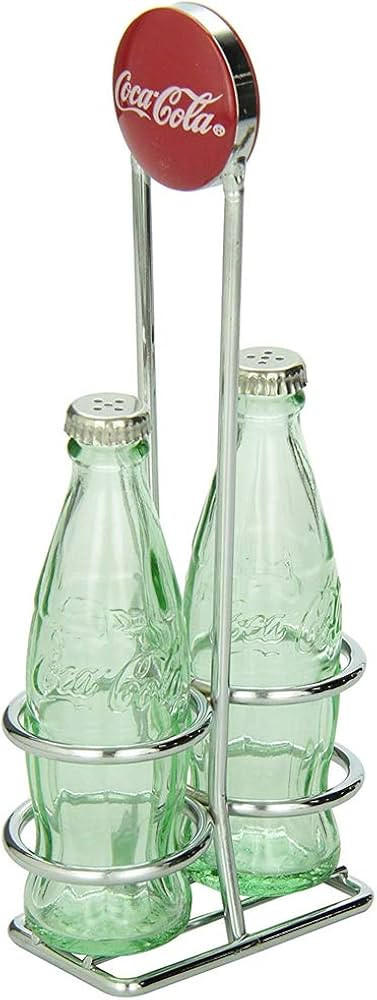 TableCraft Coca-Cola Salt and Pepper Shaker Set with Chrome Plated Metal Rack, Coca-Cola Salt and... | Amazon (US)
