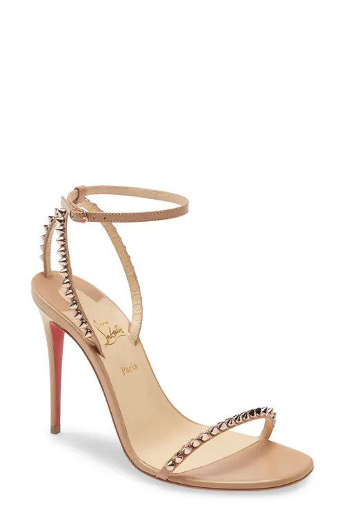 Christian Louboutin So Me Studded Sandal in Nude at Nordstrom, Size 9.5Us | Nordstrom