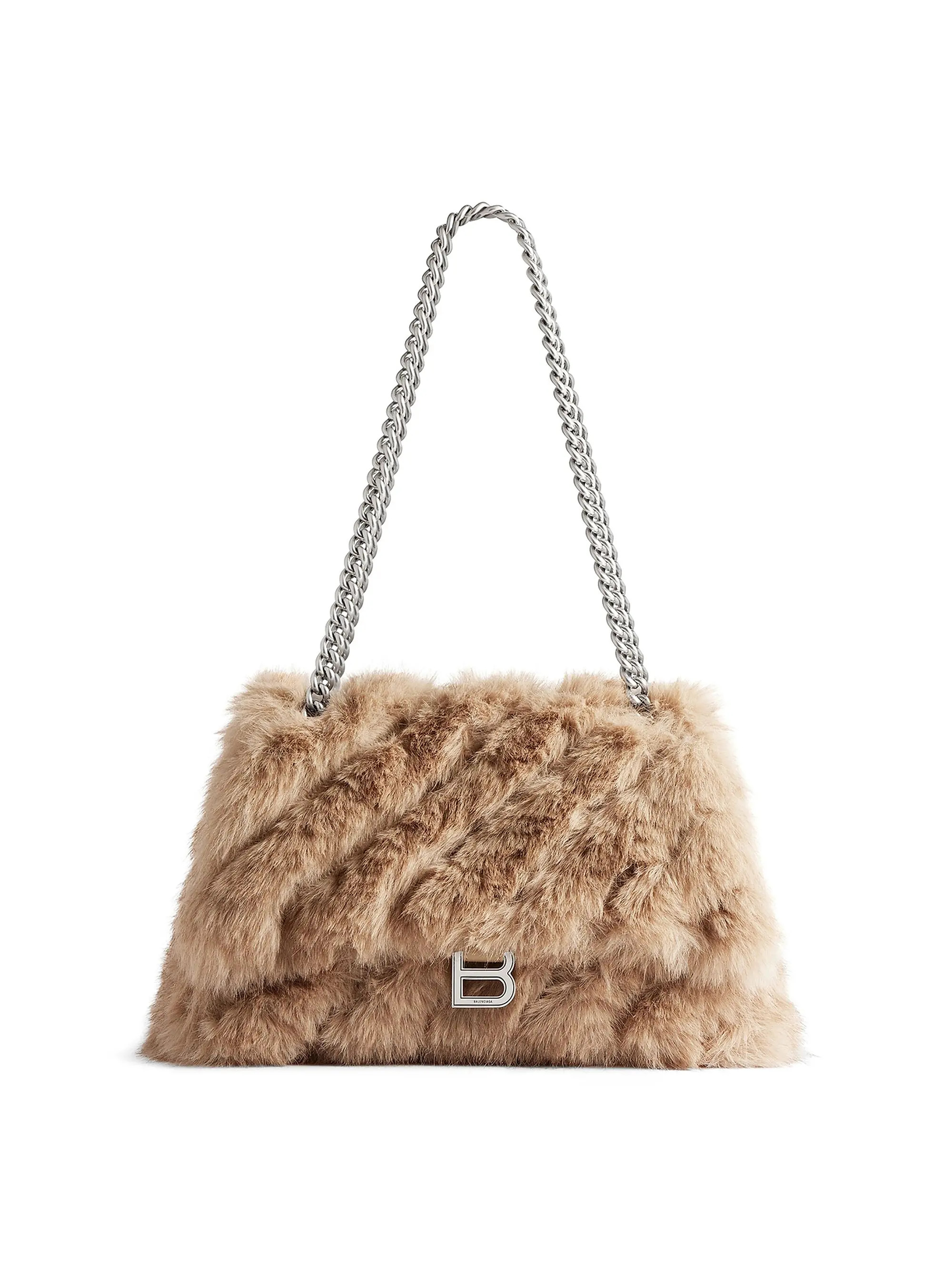 Shop Balenciaga Crush Medium Chain Bag Fake Fur | Saks Fifth Avenue | Saks Fifth Avenue