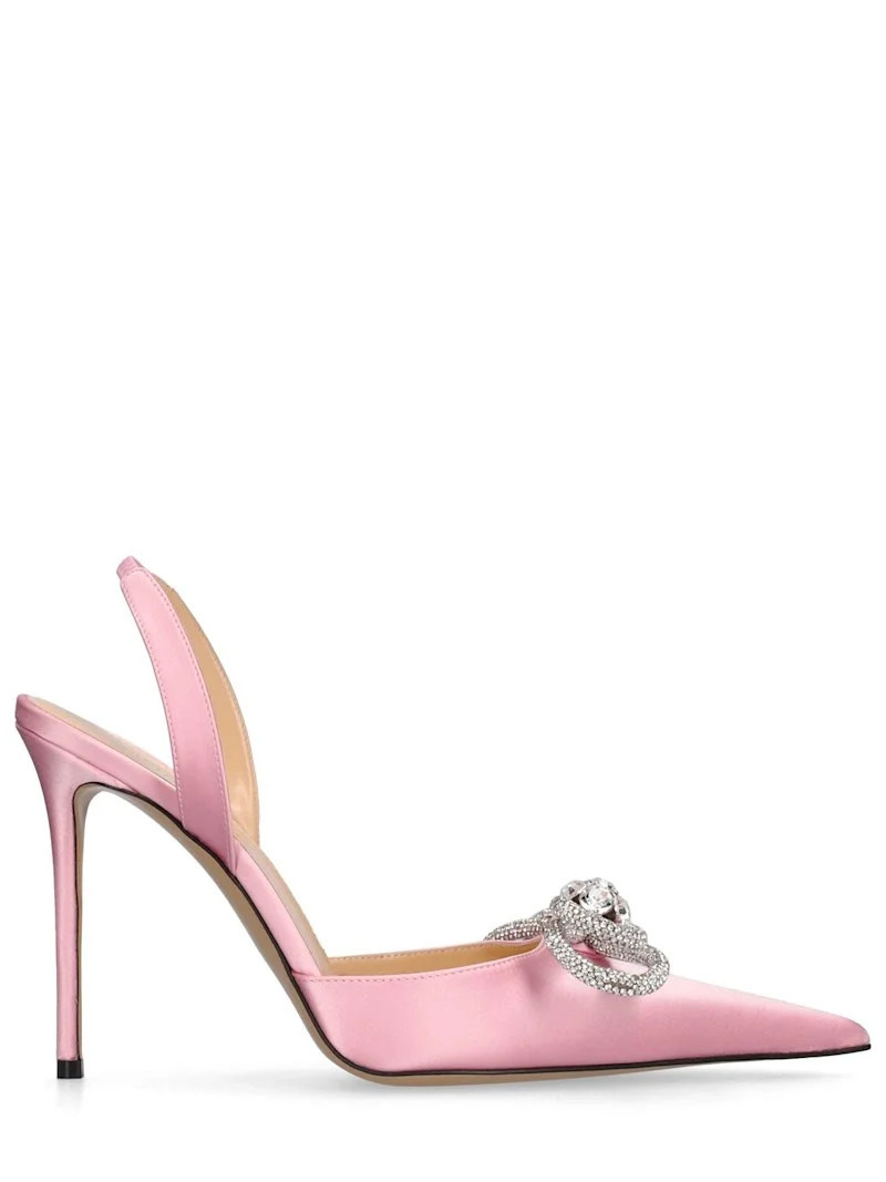 110mm Double Bow satin slingback pumps | Luisaviaroma