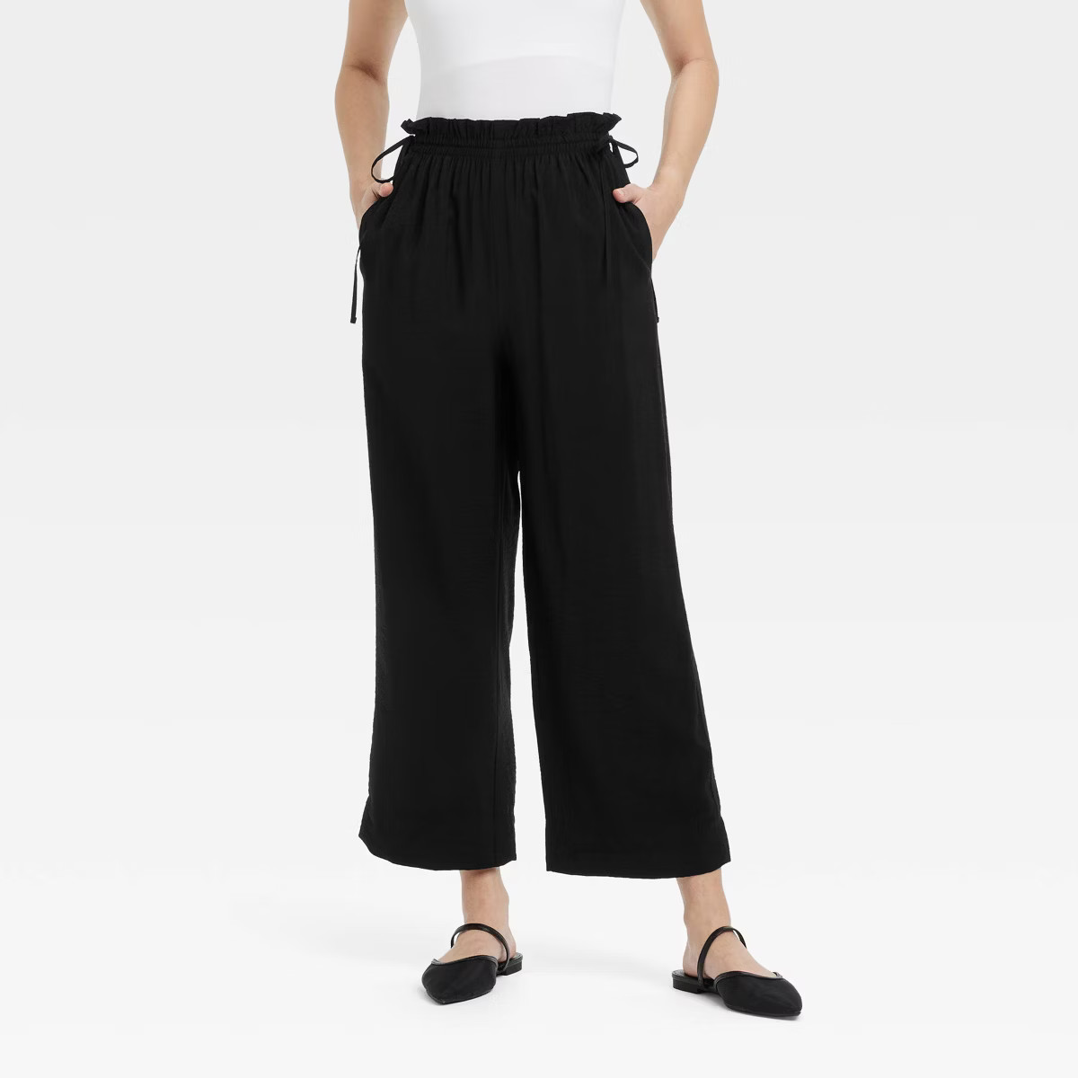 Women's High-Rise Straight Leg Side-Tie Pull-On Pants - A New Day™ | Target