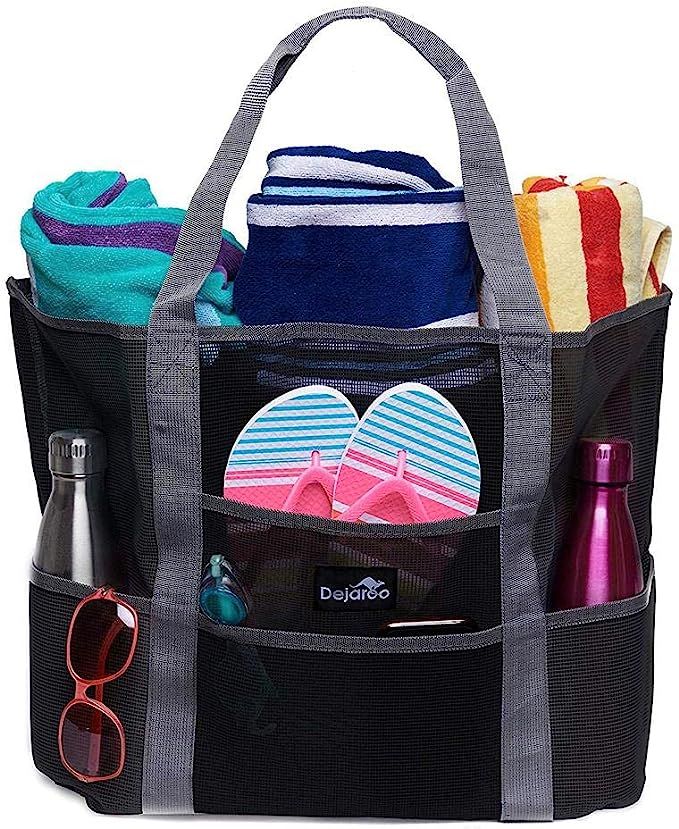 Dejaroo Mesh Beach Bag – Toy Tote Bag – Large Lightweight Market, Grocery & Picnic Tote with ... | Amazon (US)