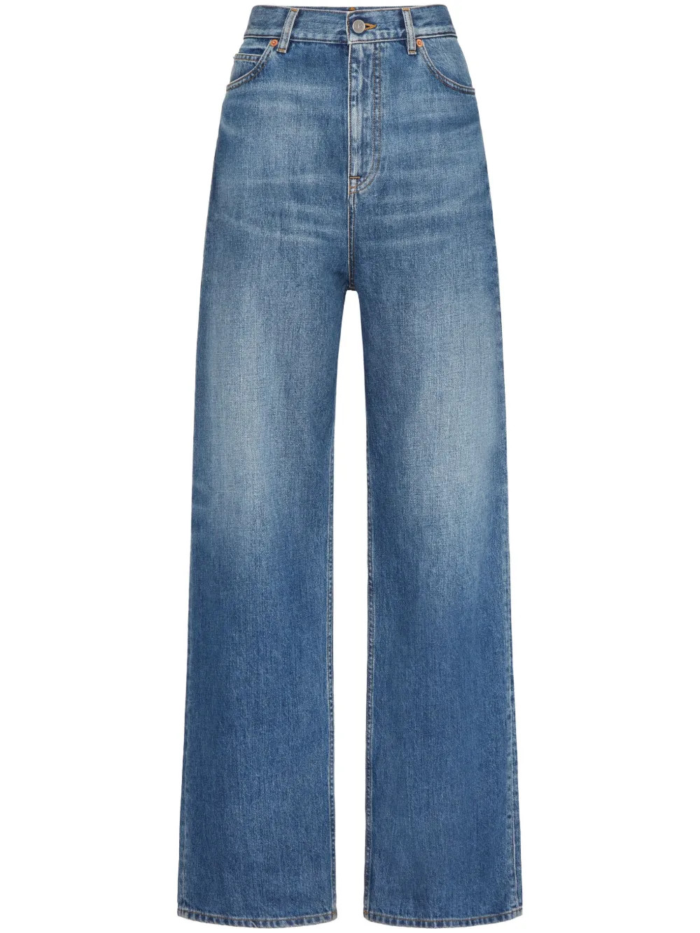 wide-leg cotton jeans | Farfetch Global