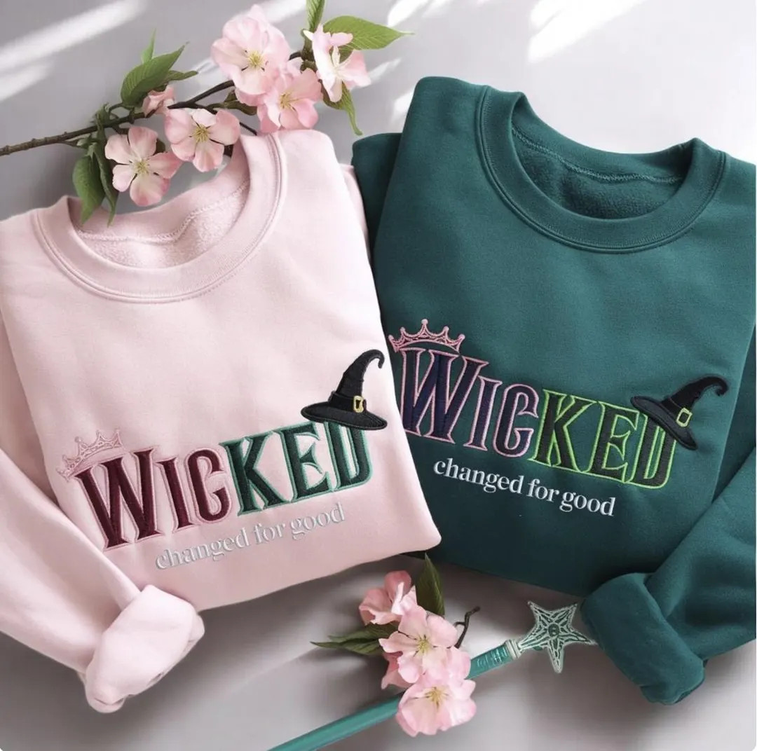Embroidered Wicked Sweatshirt, Defying Gravity Shirt, Wicked Sweatshirt,Elphaba Glinda Embroidere... | Etsy (US)