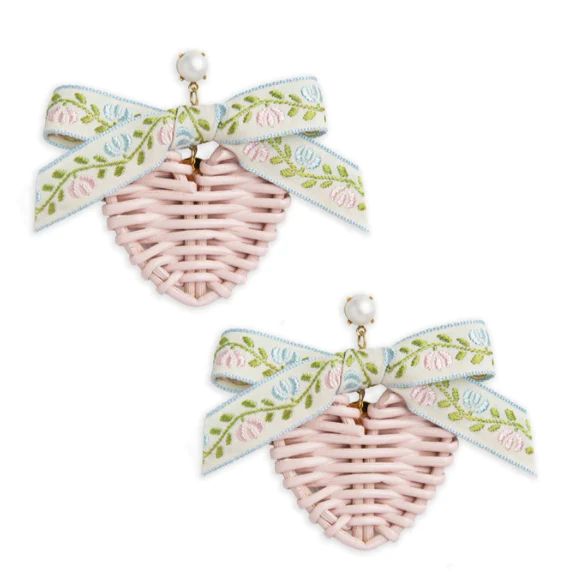 Daphne Ribbon Blush Rattan Hearts | The Avenue