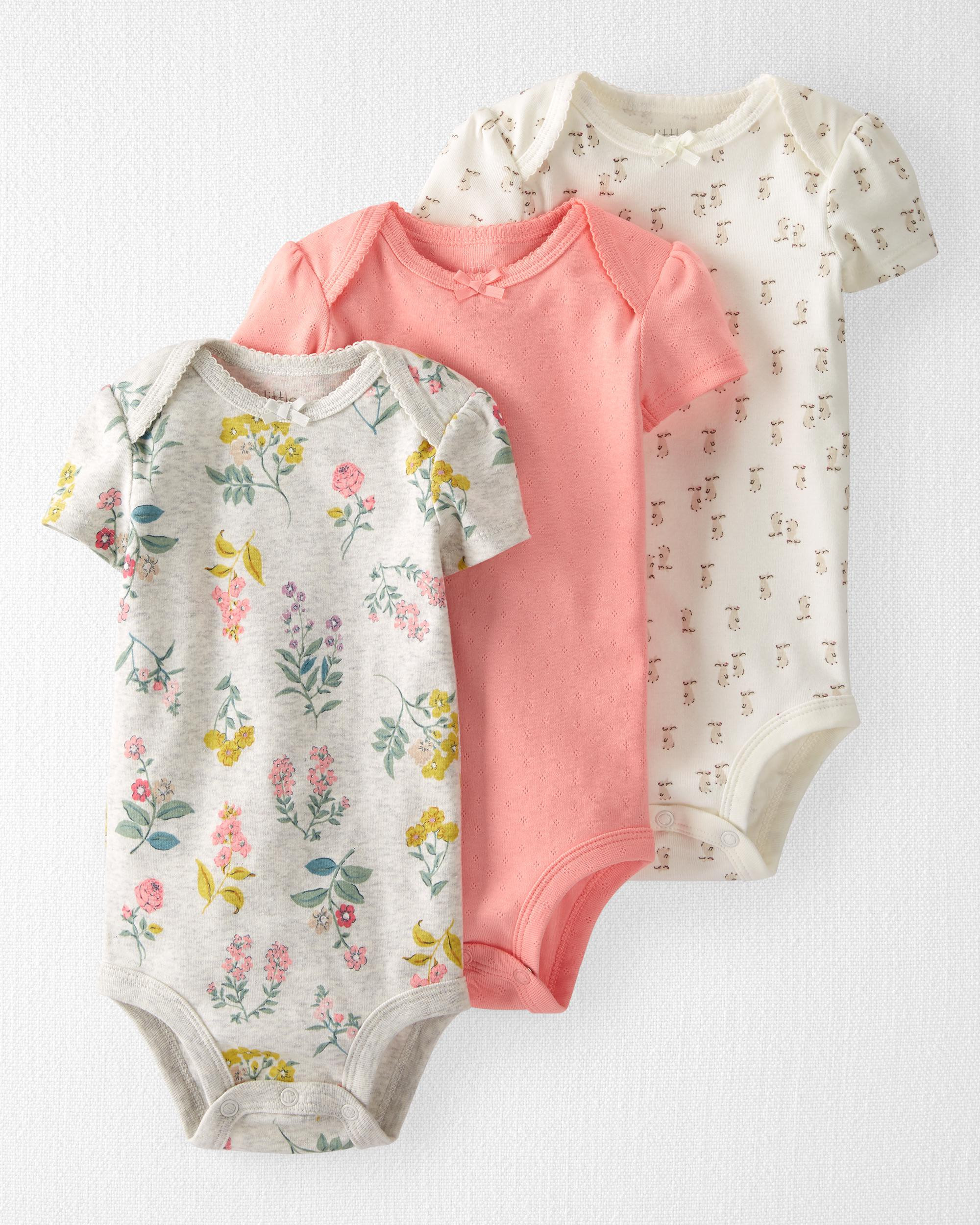3-Pack Organic Cotton Rib Bodysuits | Carter's