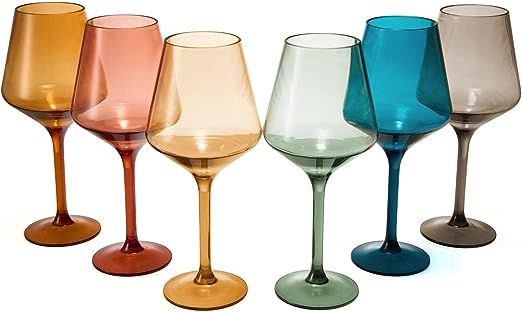 European Style Crystal, Stemmed Wine Glasses, Acrylic Glasses Tritan Drinkware, Unbreakable Muted... | Amazon (US)