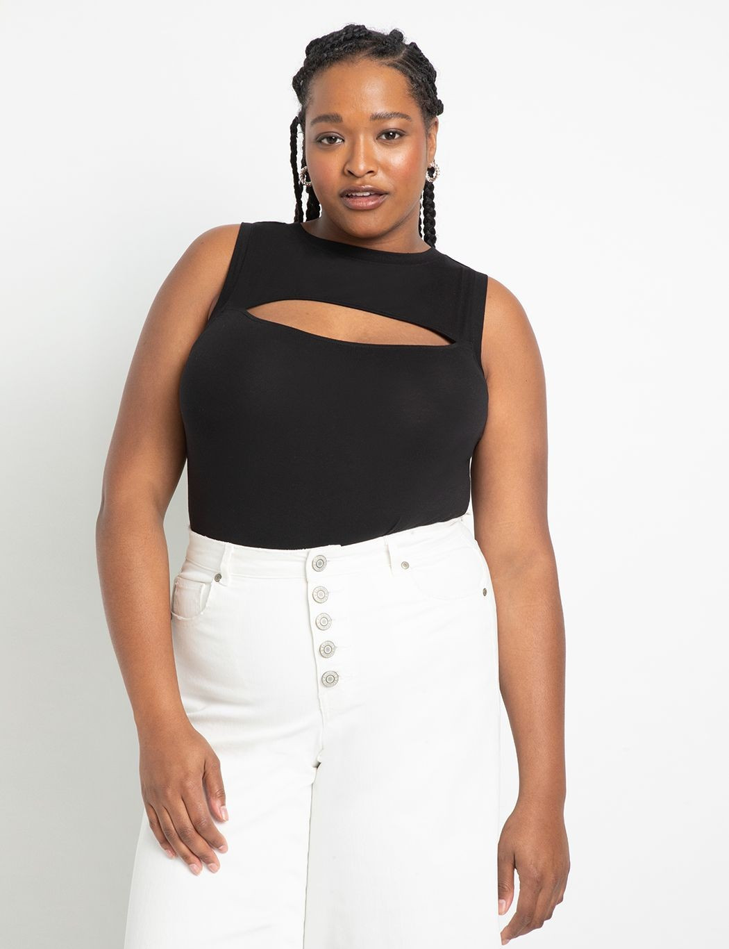 High Neck Cutout Bodysuit | Eloquii