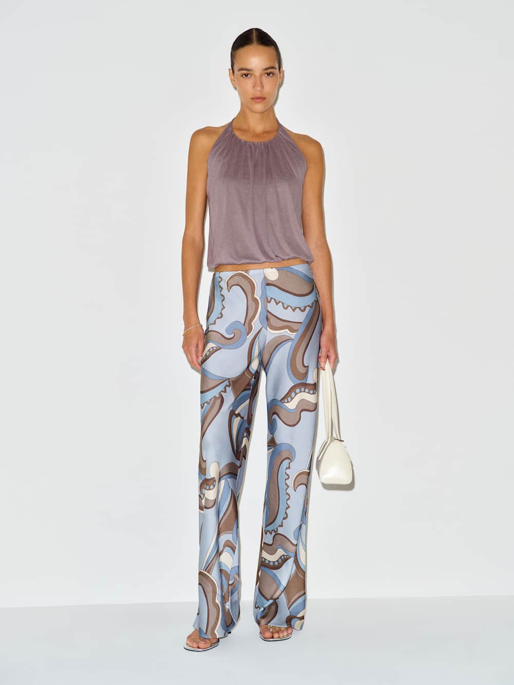 Gale Satin Mid Rise Bias Pant | Reformation (Global)