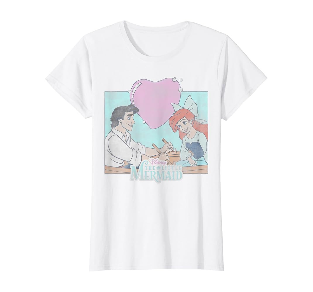 Disney The Little Mermaid Eric & Ariel Heart Portrait T-Shirt | Amazon (US)