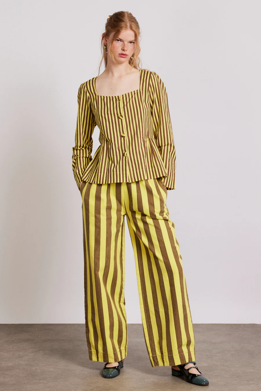 rafe pants - yellow choc stripe | Damson Madder