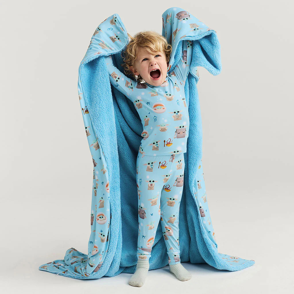 The Child Blue Reversible Disney Star Wars\u2122 Grogu Luxe Plush Patoo\u00ae Blanket | Posh Pean... | Posh Peanut