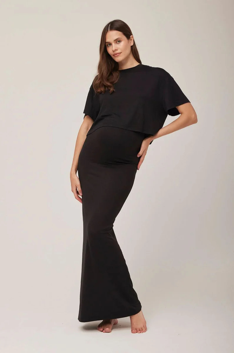 The 2 in 1 Maternity Maxi Skirt | Shop Bumpsuit's Maternity Basics | BUMPSUIT