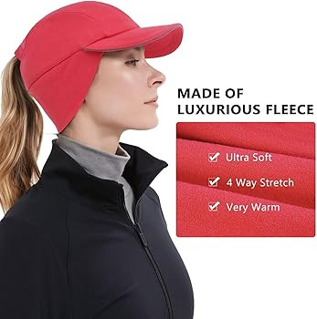 GADIEMKENSD Women's Winter Reflective Fleece Ponytail Hat with Drop Down Ear Warmer | Amazon (US)