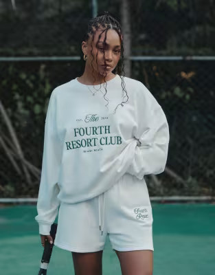 4th & Reckless x Loz Vassallo Mirissa oversized sweatshirt in cream | ASOS (Global)