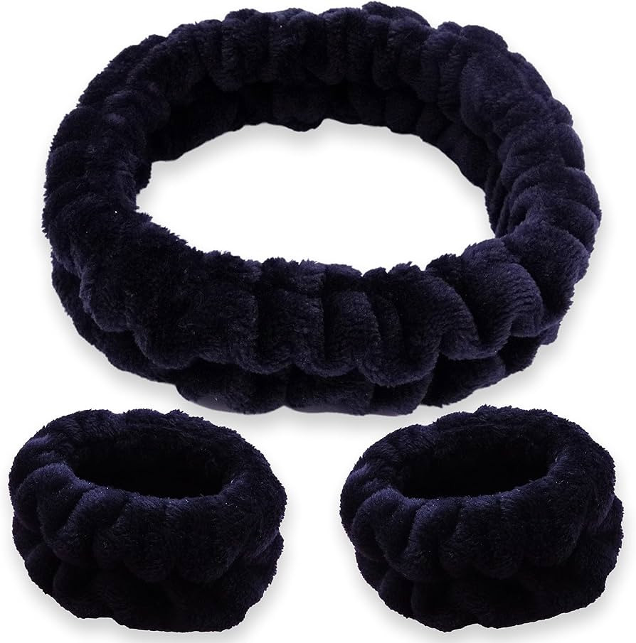 FROG SAC Puffy Spa Headband and Wristbands for Face Washing, Fuzzy Skincare Headbands for Women, ... | Amazon (US)