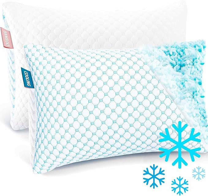 Nestl Cooling Pillows Queen Size Set of 2, Luxury Shredded Memory Foam Pillows for Sleeping 2 Pac... | Amazon (US)