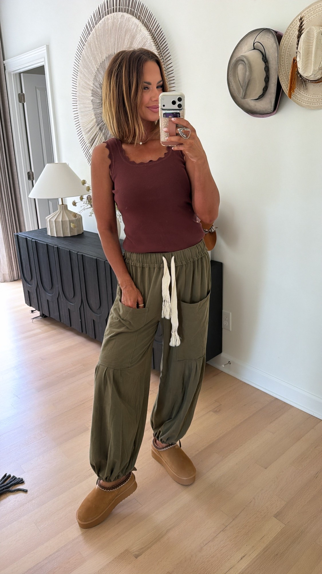 amazon fall platform suede shoes, scalloped tank, and drawstring pants ♥️ code betsy works for electric picks

#LTKootd #LTKSeasonal #LTKSaleAlert