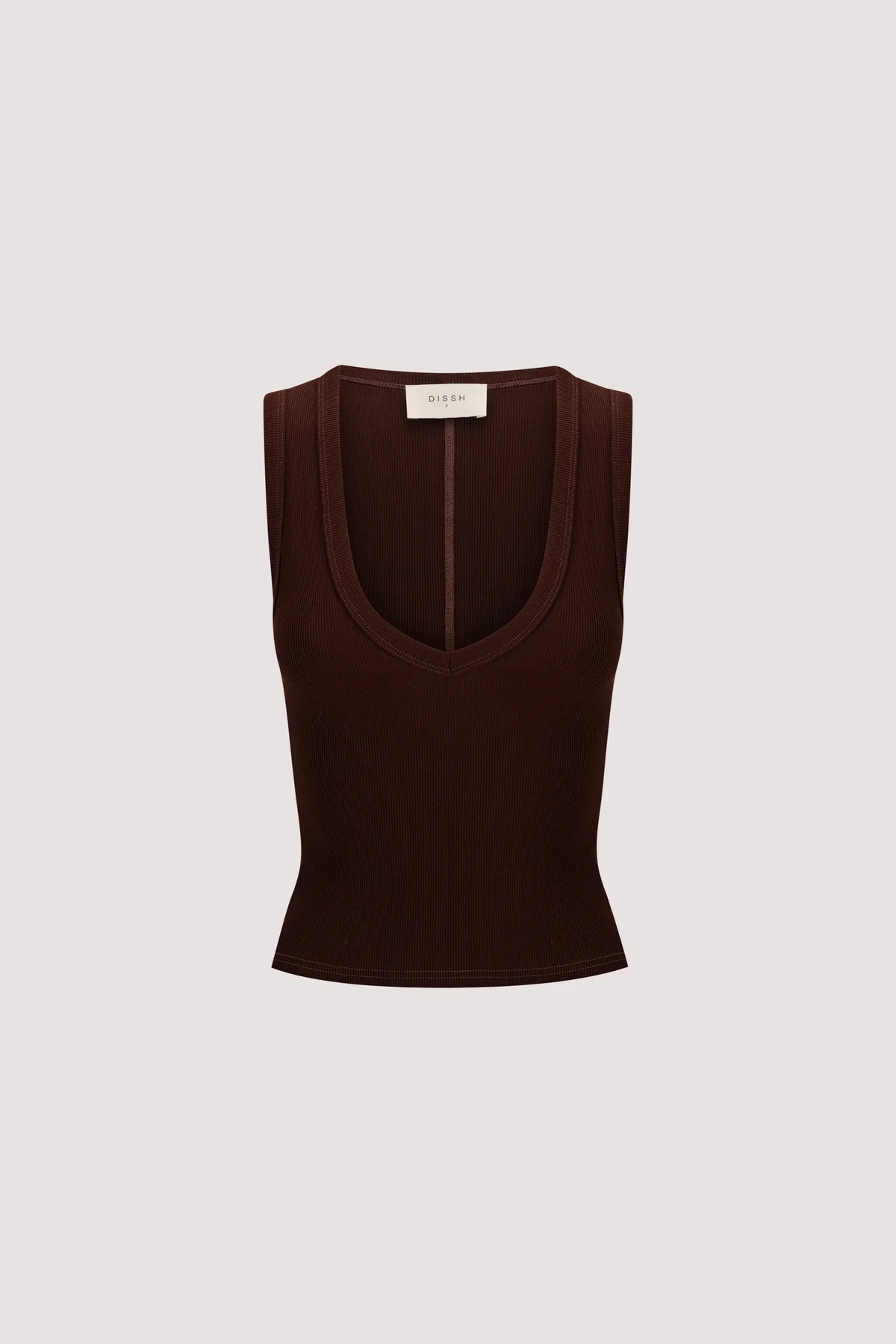 YASMIN BURNT CHOC KNIT TANK | DISSH