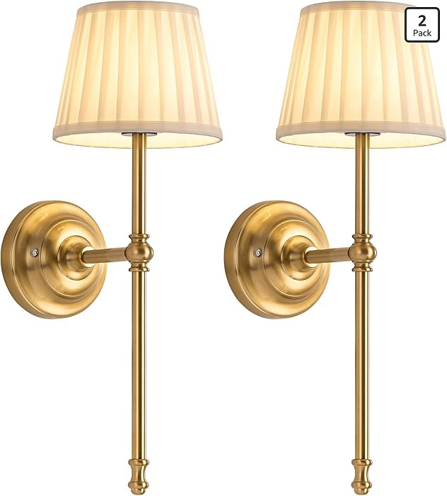 KDG Cordless Wall Sconces Set of 2, Small Wireless 5200mAh Rechargeable Battery Fabric LED Wall L... | Amazon (US)