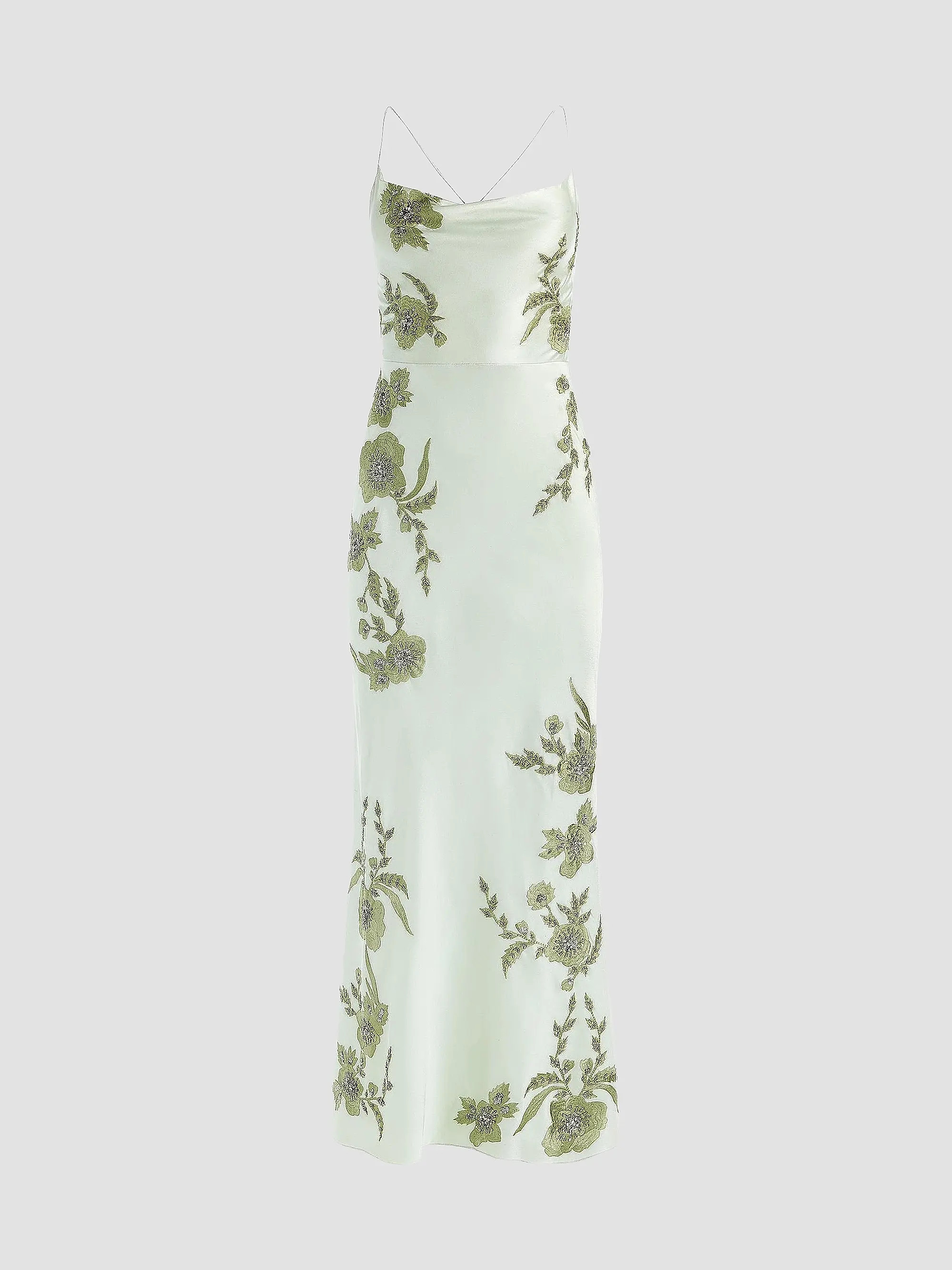 Montana Floral-Embellished Cowlneck Maxi Dress | Saks Fifth Avenue