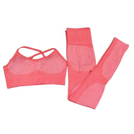 Yoga Outfits for Women 2 Piece Set Workout Leggings Sports Red | Walmart (US)