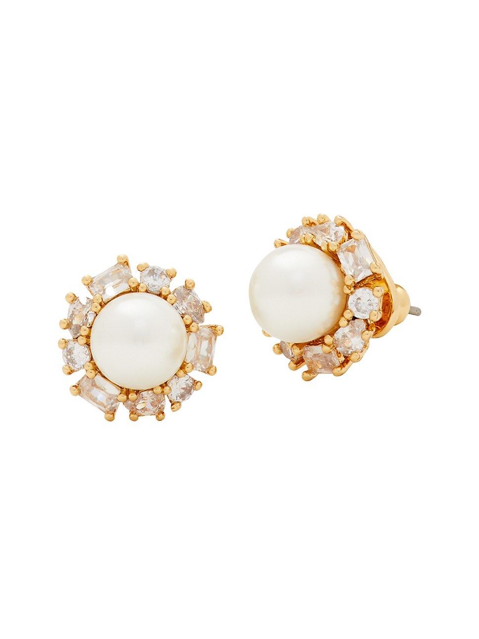 Candy Shop Goldtone Cubic Zirconia & Faux Pearl Halo Studs | Saks Fifth Avenue