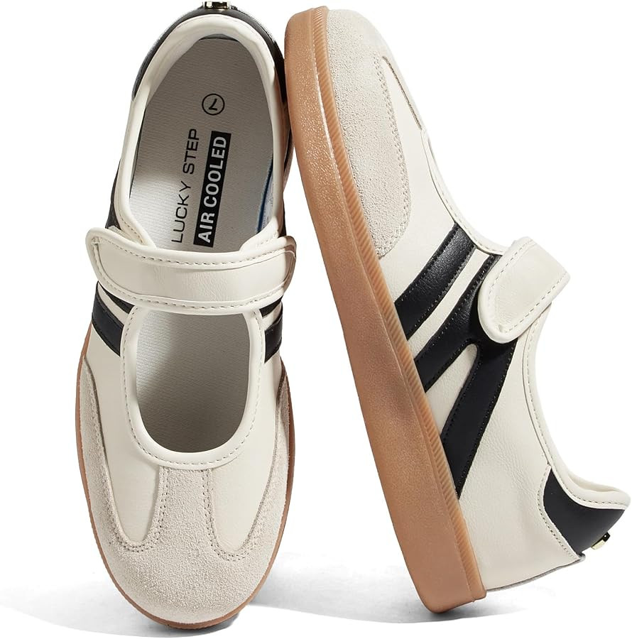 LUCKY STEP Women's Classic Retro Fashion Sneakers Gum Thin Sole Casual Tennis Slip on Flat Loafer... | Amazon (US)