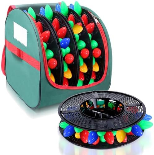 Christmas Light Storage Bag - Tear Proof 600D Oxford Fabric/Internal PVC Material with Reinforced... | Amazon (US)