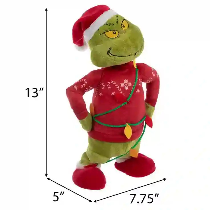 Santa Grinch Side Stepper Plush, Grinch Christmas Decor Animated Dancing Figure, 13-Inch Light-Up... | Walmart (US)