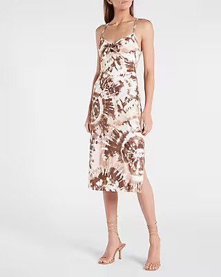 Tie-dye Soft Tie Front Midi Dress | Express