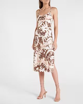 Tie-dye Soft Tie Front Midi Dress | Express