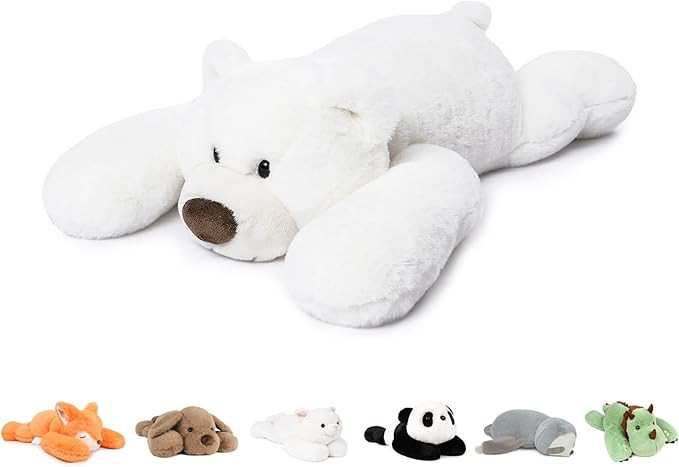 Niuniu Daddy 20" | 3.3 Pound Polar Bear Weighted Stuffed Animals, Large White Bear Plush Toy Pill... | Amazon (US)